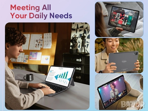 12" Таблет, Android 14, 16GB RAM, 256GB, 4G LTE + калъф клавиатура с тъчпад, снимка 12 - Таблети - 53256815