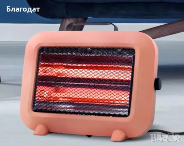 Кварцова печка, 800W, корал/ бял цвят, снимка 7 - Отоплителни печки - 52883531