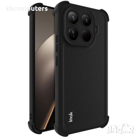 IMAK Калъф за Xiaomi 15T Pro [Протектор в Комплекта] - TPU, Въздушни Възглавници, Удароустойчив- Чер