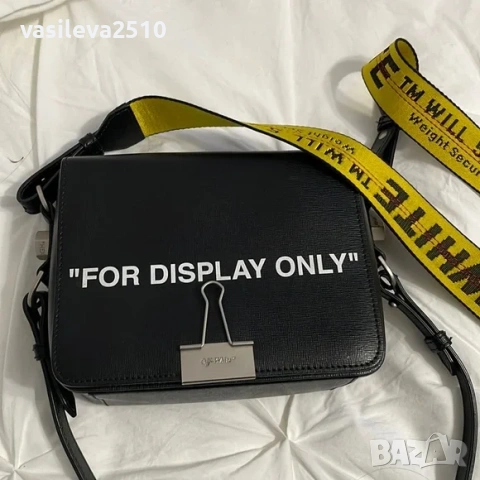 Off-White оригинална дамска лимитирана чанта от естествена кожа , снимка 3 - Чанти - 53892808