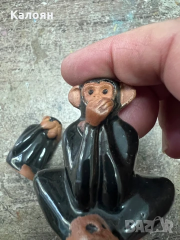 Керамични маймунки с глазура , снимка 3 - Декорация за дома - 51170401