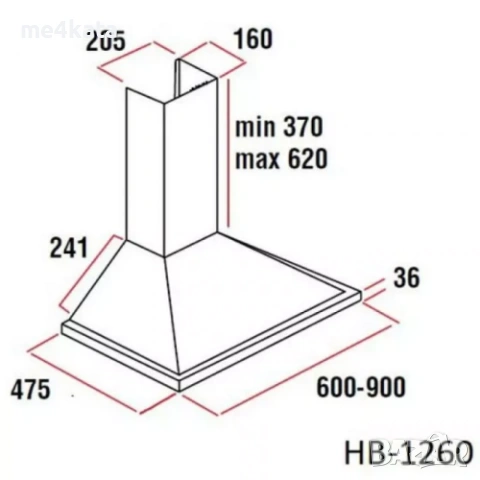 Абсорбатор Hausberg HB-1260, за вграждане, 190W, 650m3, 1 мотор, инокс, снимка 5 - Друга електроника - 54211089