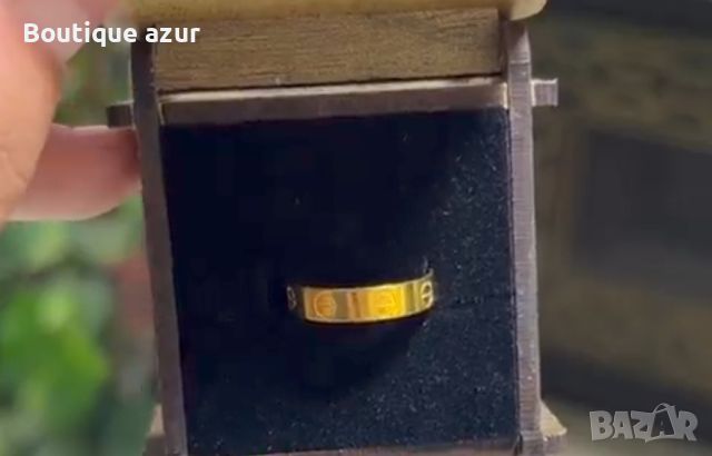 пръстен от медицинска стомана с 18к златно покритие , снимка 1 - Пръстени - 45573308