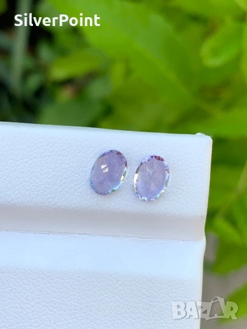 Танзанити чифт овал с швейцарски сертификат , снимка 4 - Други - 54025342