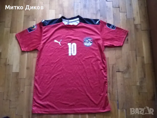 Мохамед Салах Египет фенска футболна тениска от Купата на Африка 2020г Камерун размер Л, снимка 2 - Футбол - 49963632