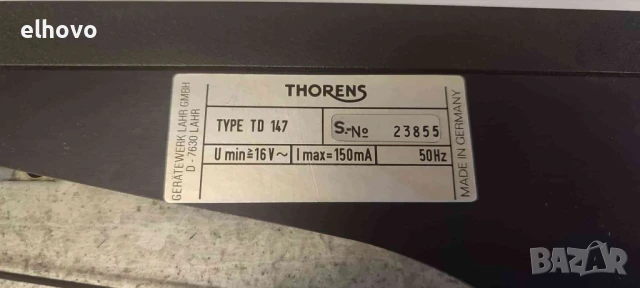 Грамофон Thorens TD 147, снимка 5 - Грамофони - 51203193