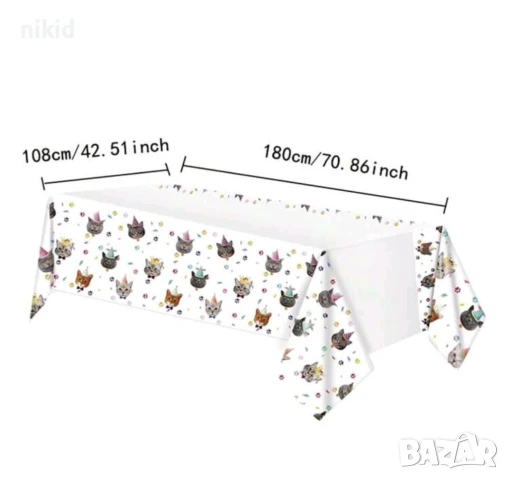Коте котки котета найлонова покривка за парти рожден ден, снимка 5 - Покривки за маси - 51381121