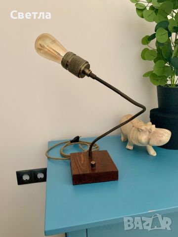 Винтидж настолна рампа с подвижно рамо, димираща , снимка 9 - Настолни лампи - 44990727