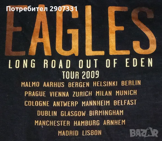 Тениска групи Eagles. Tour 2009, снимка 4 - Тениски - 47174096