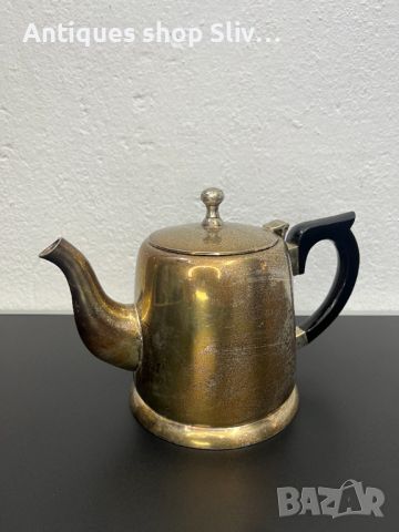Английски посребрен чайник. №5584, снимка 4 - Антикварни и старинни предмети - 46443710