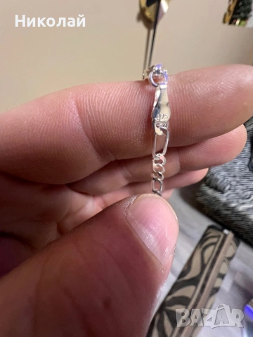 Сребърен синджир, снимка 2 - Колиета, медальони, синджири - 53592860