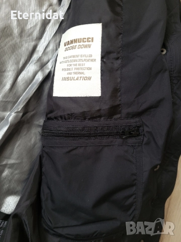 Черно зимно яке с качулка гъши пух VANNICCI , снимка 16 - Якета - 52142618