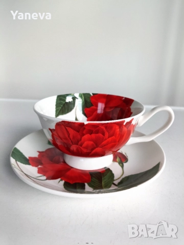 Комплект 2 чаши с чинийка от фин порцелан Lancaster Fine Bone Porcelain. , снимка 2 - Сервизи - 52405938