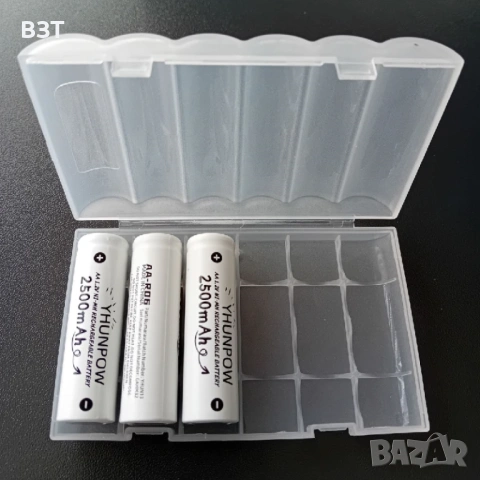КУТИЯ ЗА СЪХРАНЕНИЕ НА 6/8 БРОЯ БАТЕРИИ AA/AAA ПЛАСТМАСОВА ПРОЗРАЧНА БЯЛА, снимка 3 - Кутии за съхранение - 53498912