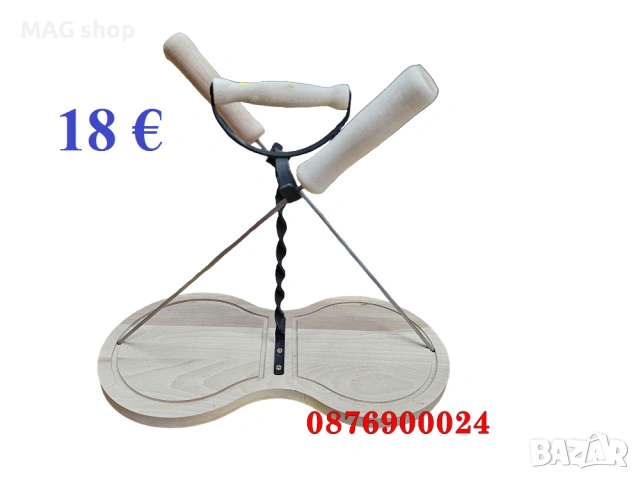 ПРОМО Механджийски Шашлик Дървена дъска със стойка и шиш, снимка 3 - Прибори за хранене, готвене и сервиране - 43771544