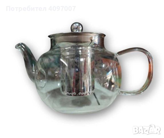 Прозрачен стъклен чайник с инфузер за кафе и чай, снимка 8 - Аксесоари за кухня - 46396174