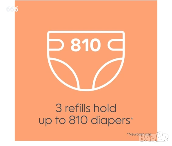Пълнители за торбички за пелени Diaper Genie 270 (опаковка от 3) с аромат на чисто пране , снимка 5 - Други стоки за дома - 53277405