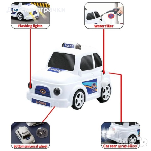 Детска Бензиностанция и кола с пушек и ефекти, газстанция, с течаща вода , снимка 15 - Коли, камиони, мотори, писти - 52633926