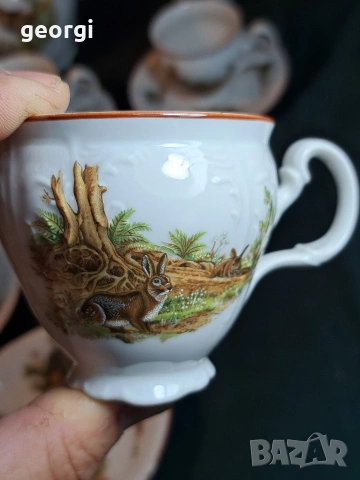 чешки порцеланов сервиз Bernadotte ловни мотиви  35/1, снимка 6 - Сервизи - 54176716