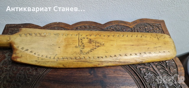 Стара дървена скандинавска шпатула/бъркалка, снимка 3 - Антикварни и старинни предмети - 53981238