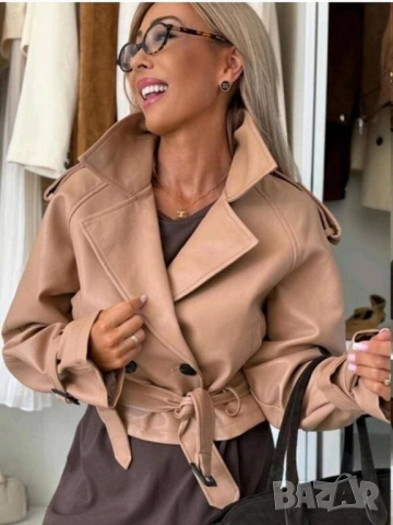 кожени якета с колан , снимка 3 - Якета - 51871880