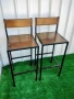 метални бар столове с облегалка комбинация от дърво и желязо , снимка 4