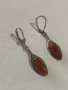 Сребърни обеци с кехлибар, снимка 2