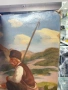 Стара картина маслени бой на картон , снимка 4