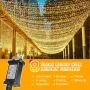 Светлинни завеси GlobaLink, 600LEDs 6mx3m, водоустойчиви, 8 режима - топло бяло, снимка 2