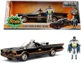 Батмобил Метална кола автомобил Batman Batmobile 1:24 Jada с фигура Батман Класически модел 1966год, снимка 2