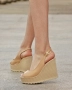 Сандали на платформа - бежова кожа - VDL80 , снимка 1