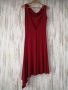 Винтидж дамска асиметрична еластична червена рокля р-р S, снимка 10