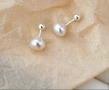 Сребърни обеци с перли , снимка 1