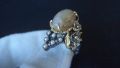 Сребърен грандиозен бутикав пръстен авторски уникат с косите на венера, снимка 3