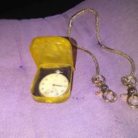 Молния джобен часовник 15 рубина 1954г СССР Челябинск кутия седеф верижка перфектна работи точно, снимка 14 - Мъжки - 45560545