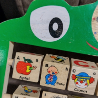 Дървена детска образователна играчка. Немска азбука и числа с примерни думички и картинки. , снимка 7 - Образователни игри - 45036146
