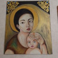 Богородица и младенеца, снимка 1 - Антикварни и старинни предмети - 45861708