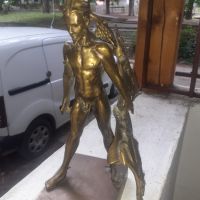 Страхотна бронзова пластика на воин фигура статуетка бронз, снимка 1 - Антикварни и старинни предмети - 45387416