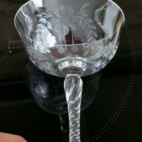 WMF Уникален антикварен комплект кристални гравирани чаши  Германия 40-те, снимка 6 - Други ценни предмети - 44993196
