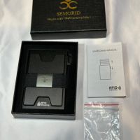 SEMORID Портфейл за мъже, алуминиев с RFID блокиране, изскачащ държач за кредитна карта, черен, снимка 10 - Портфейли, портмонета - 45673914
