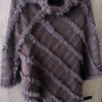 Пончо естествен косъм от заек, снимка 7 - Блузи с дълъг ръкав и пуловери - 45695245