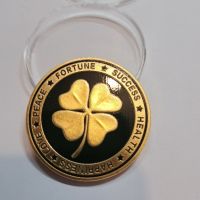 Позлатена късметлийска монета за късмет, успех,  изобилие и богатство, снимка 1 - Нумизматика и бонистика - 45445696