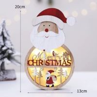 Коледна светеща фигурка Дядо Коледа. Изработена от дърво с лазерно изрязани 3D мотиви. Вградените то, снимка 4 - Декорация за дома - 45782326