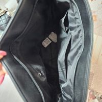 Черна кожена чанта тип торба, снимка 2 - Чанти - 45571166