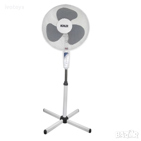 Вентилатор на стойка 16''Muhler FM-4040, 40W, Бял/Сив, снимка 1