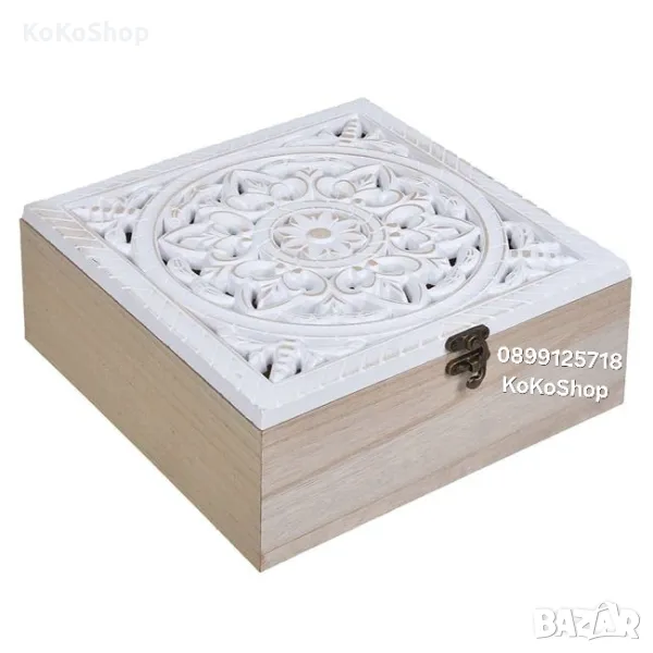 Декоративна кутия-23.5x23.5x19 см. дървена кутия  за декорация, снимка 1
