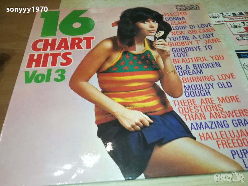 16 CHART HITS VOL 3 1972 MADE IN ENGLAND-ПЛОЧА 1607240818, снимка 1