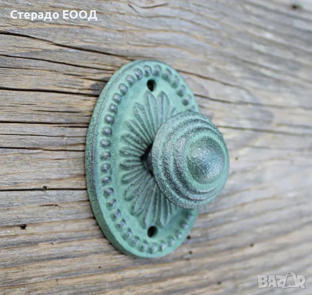 ЦВЕТНА ЧУГУНЕНА ДРЪЖКА - РЕЗЕДА, снимка 1