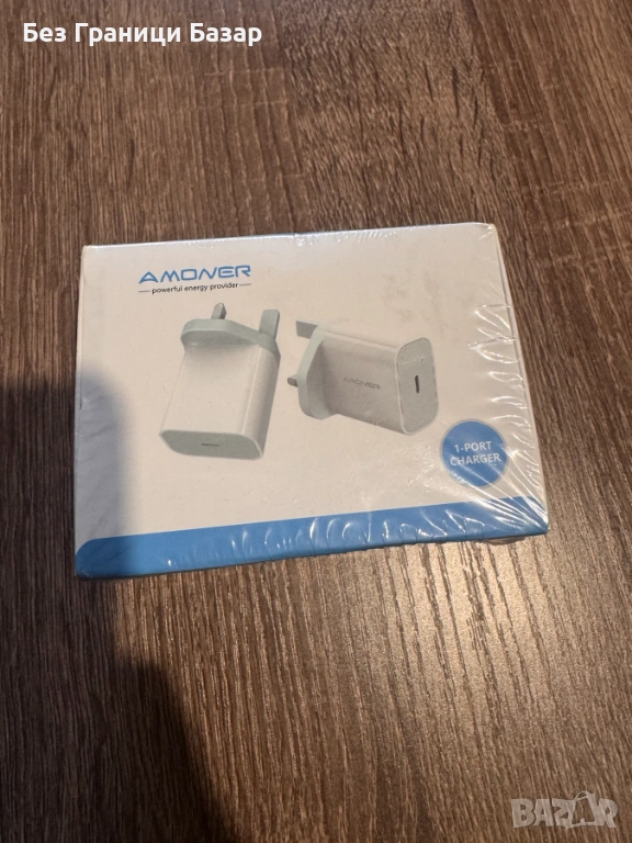 Нови 2 броя комплект Компактно USB-C зарядно Amoner с мощност 20W бързо зареждане на телефон, таблет, снимка 1