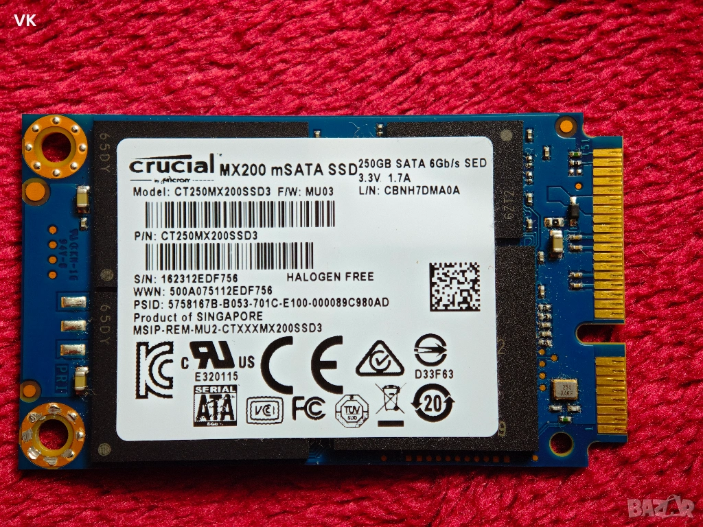 Crucial MX200 mSATA 250GB, снимка 1